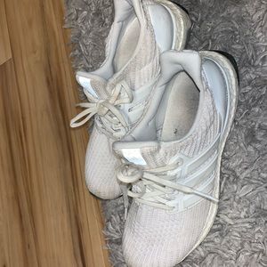 All white ultra boosts